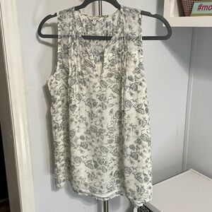 Lucky Brand White Floral Top Size S